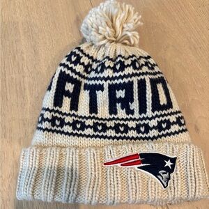 NFL Gray and Cream Knit Beanie patriots